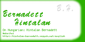 bernadett hintalan business card